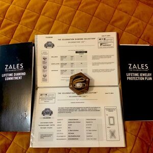 Hearts of Fire! 
Color G-H
18k White gold
cert/warranty included